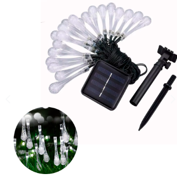 GOTAS DE CRISTAL CON PANEL SOLAR 50 LED