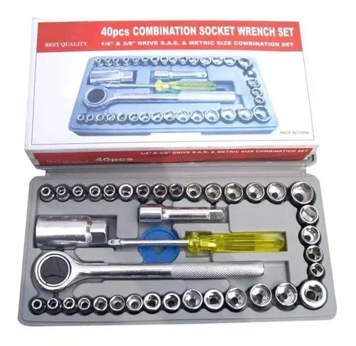 Juego De Copas Ratchet 40 Piezas + Caja