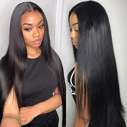 Velvet Black - Peluca negra lisa