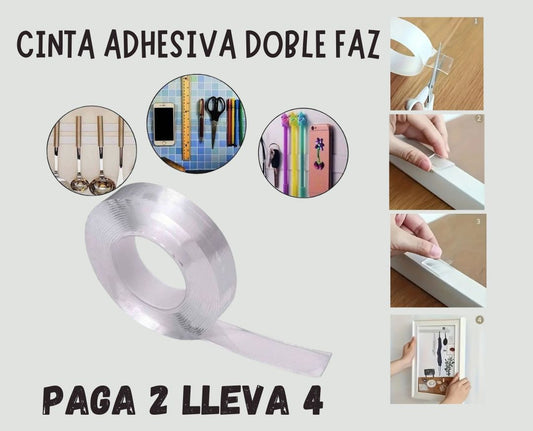 Cinta Adhesiva Doble Faz Lavable