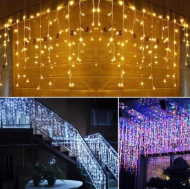 Cascada de Luz con Panel Solar 3MTS