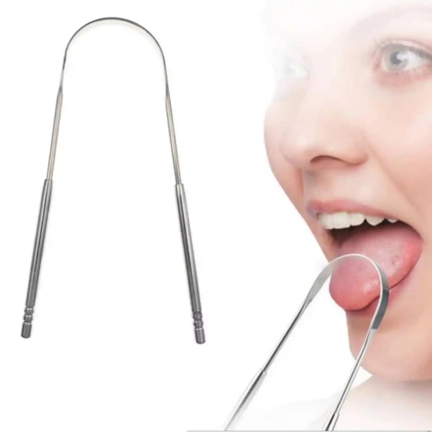Raspador Limpiador de lengua Metalico